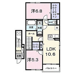エテルネルII 2LDKの間取図画像
