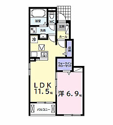 (仮)三直アパート2 1LDKの間取図画像