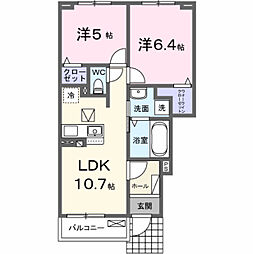 セイバリーX 2LDKの間取図画像