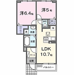 セイバリーX 2LDKの間取図画像