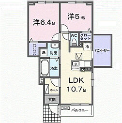 セイバリーX 2LDKの間取図画像
