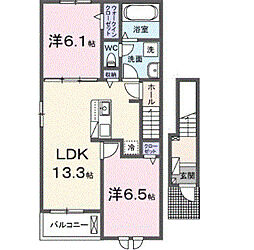 セイバリーIX 2LDKの間取図画像