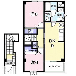 サンライトヒルズ 2DKの間取図画像