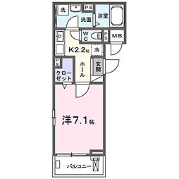 アルバルーチェ 1Kの間取図画像