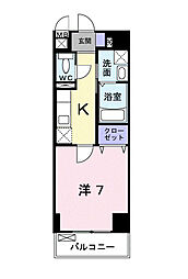 アウル三鷹 1Kの間取図画像