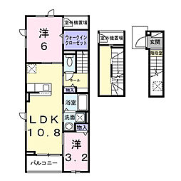 エクセルコートアゼリアB 2LDKの間取図画像