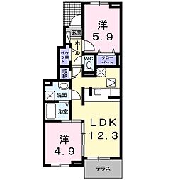スター池部 2LDKの間取図画像