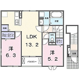 レスポワール C 2LDKの間取図画像