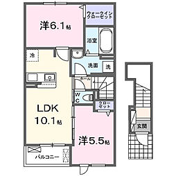 ソルサリエンテ 2LDKの間取図画像