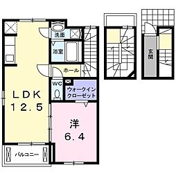 プリマヴェーラ・f 1LDKの間取図画像