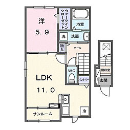 栄1丁目アパート(028865901) 1LDKの間取図画像