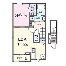 皆実6丁目アパート(028825101) 1LDKの間取図画像