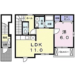 エアリー2 1LDKの間取図画像