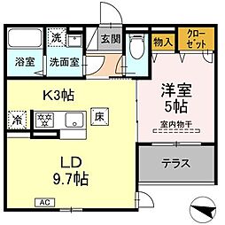 D-ROOM NAGOMI 1LDKの間取図画像