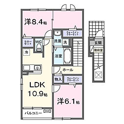 アーバンクレストール 2LDKの間取図画像