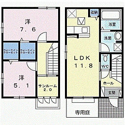 さくらV 2LDKの間取図画像