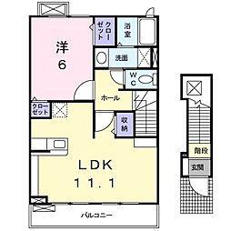パティオ・ソレアード2 1LDKの間取図画像