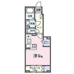 リュッカ・ル ワンルームの間取図画像