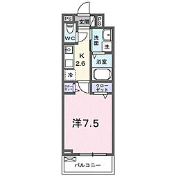 久喜市栗橋北1丁目アパート 1Kの間取図画像