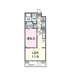 フェリス コート 1LDKの間取図画像