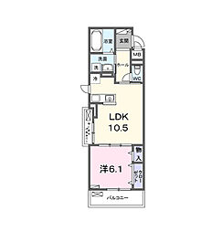 フェリス コート 1LDKの間取図画像