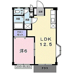 メゾン高野B 1LDKの間取図画像