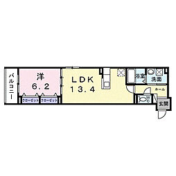 砂山南1丁目アパート(028694701) 1LDKの間取図画像