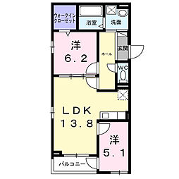 今福2丁目アパート(028520401) 2LDKの間取図画像