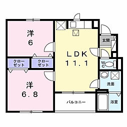 Sun Field 2LDKの間取図画像