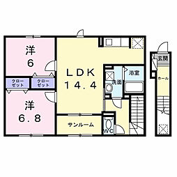 Sun Field 2LDKの間取図画像