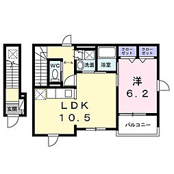 東風家 1LDKの間取図画像