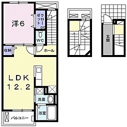 プライムタウンD 1LDKの間取図画像