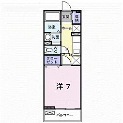 パルティシオン 1Kの間取図画像