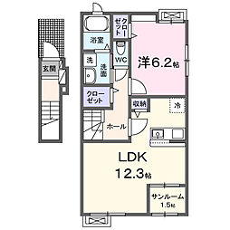 的場3丁目アパート(028675602) 1LDKの間取図画像