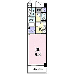 フレアルーチェ 1Kの間取図画像