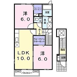 フェイバーレジデンスA 2LDKの間取図画像