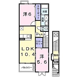 カルフール・T 2LDKの間取図画像