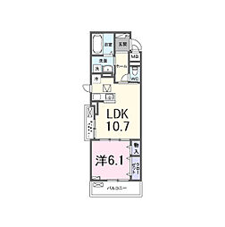 ロジュマンK 1LDKの間取図画像