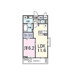 ロジュマンK 1LDKの間取図画像