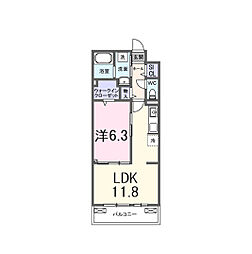 ロジュマンK 1LDKの間取図画像