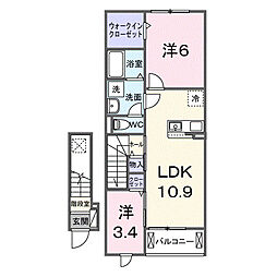インディゴ ブルーム 2LDKの間取図画像