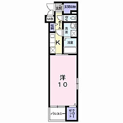 エクセレント藤田 1Kの間取図画像