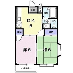 エルディム鳥海 2DKの間取図画像