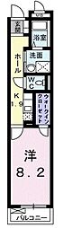 トーレ・ハナ 1Kの間取図画像