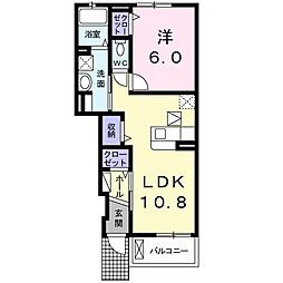 アントレ・ビラ・ソレイユ 1LDKの間取図画像
