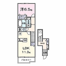 ラシーヌ 柏 1LDKの間取図画像