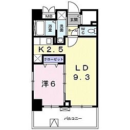 グランフィル 1LDKの間取図画像