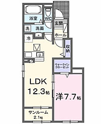 スリム XX 1LDKの間取図画像