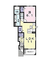 フォンテーヌ 1LDKの間取図画像