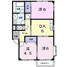 アップル館 3DKの間取図画像